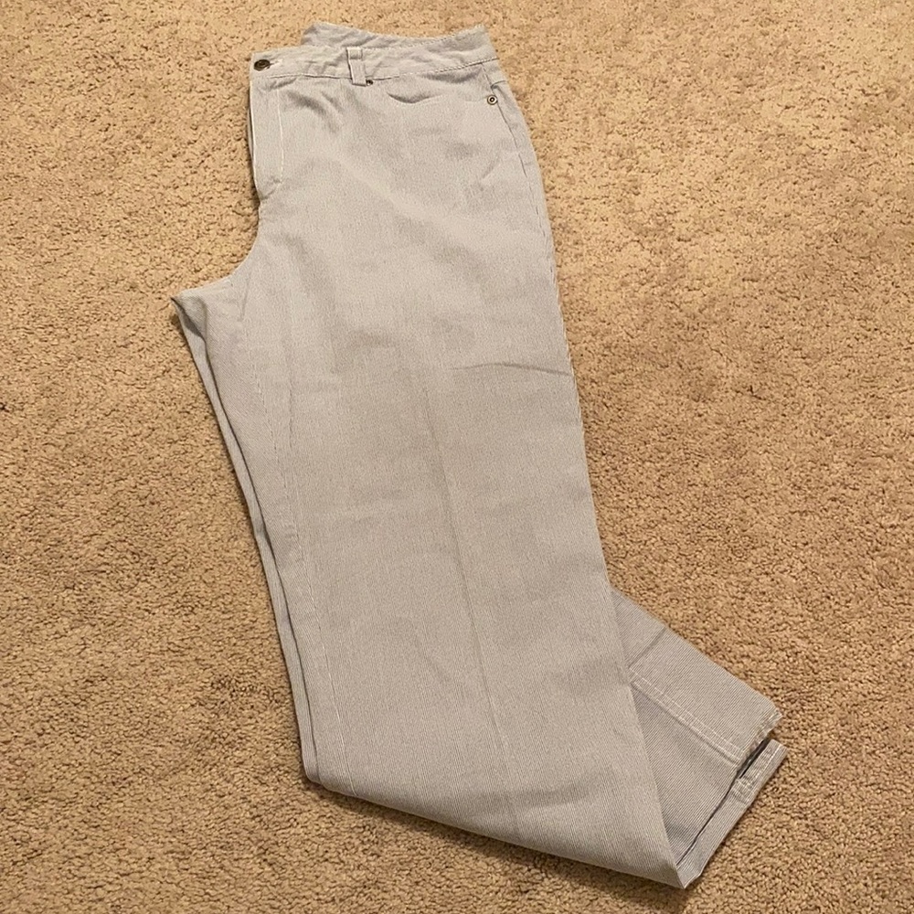 Rafaella Blue and White Striped Pants
